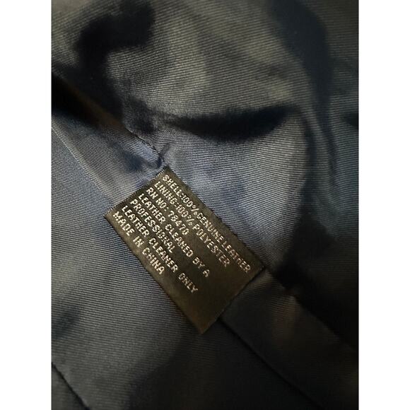 Tahari black leather jacket size M - Picture 5 of 7